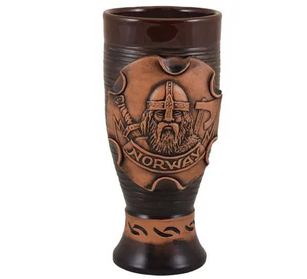 Vinkrus håndlaget keramikk viking uten horn 0,5L