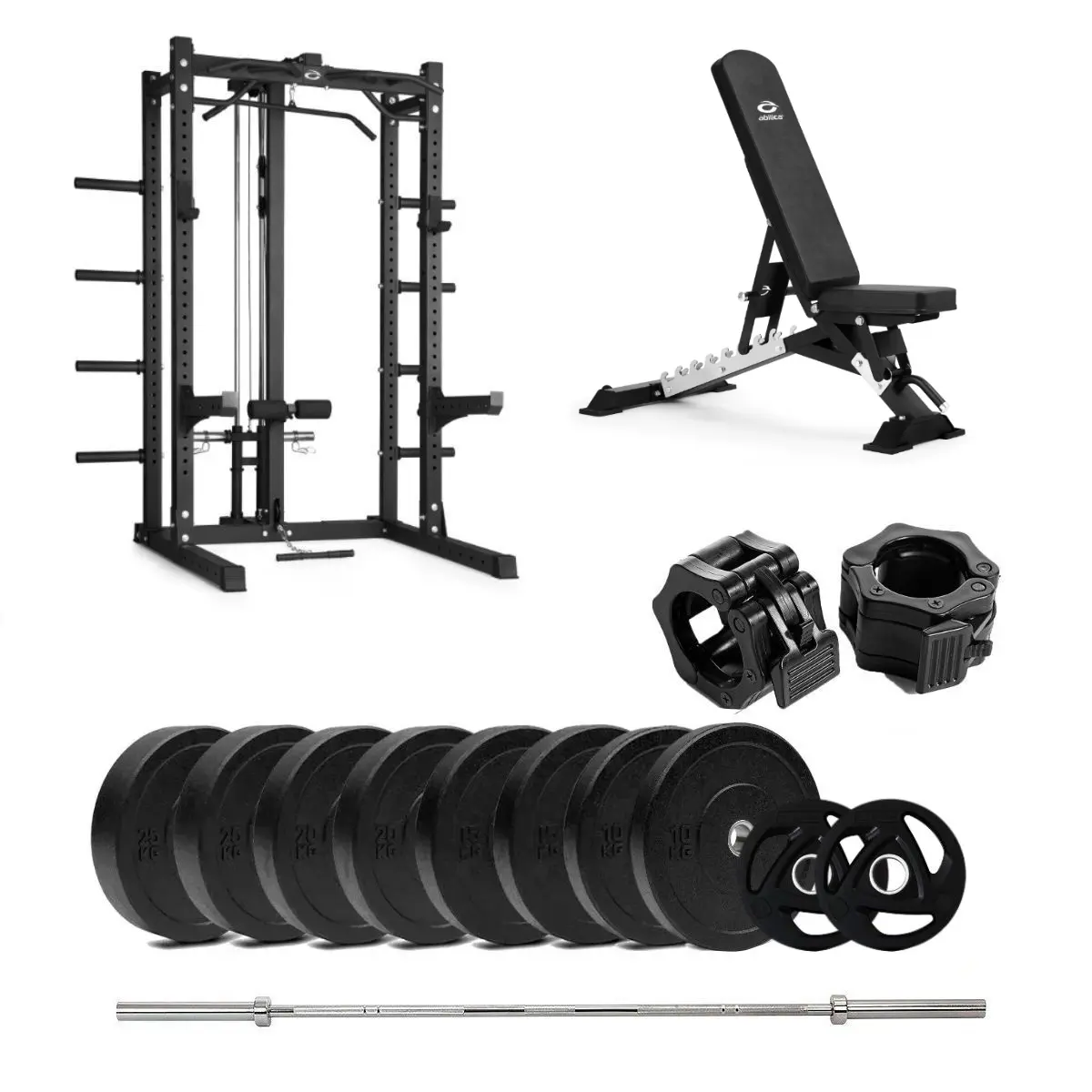 HR 500 Half Rack Bumper med benk og nedtrekk - 150 kg