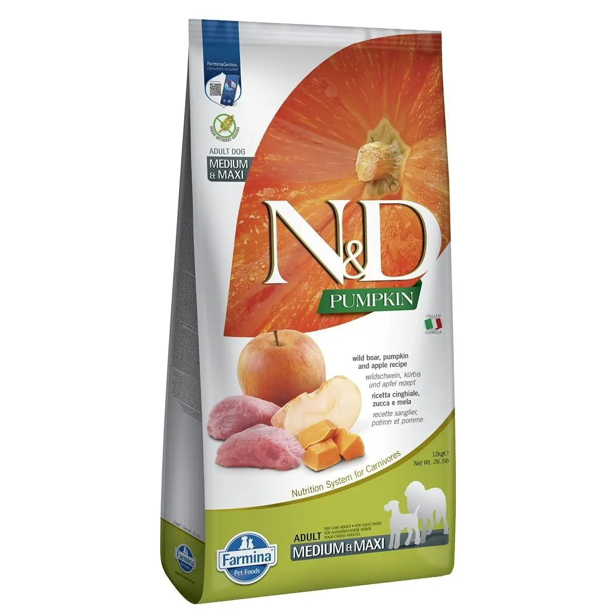 Farmina N&D Dog Pumpkin, Wild Boar & Apple M/L