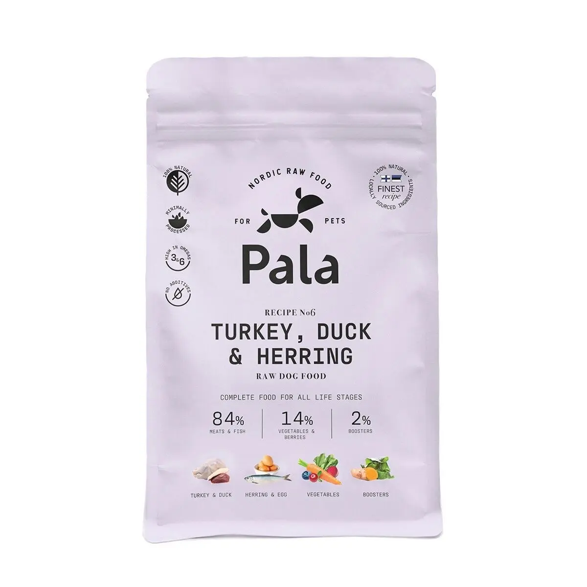 Pala #6 Turkey, Duck & Herring Lufttørket Kornfritt Hundefôr