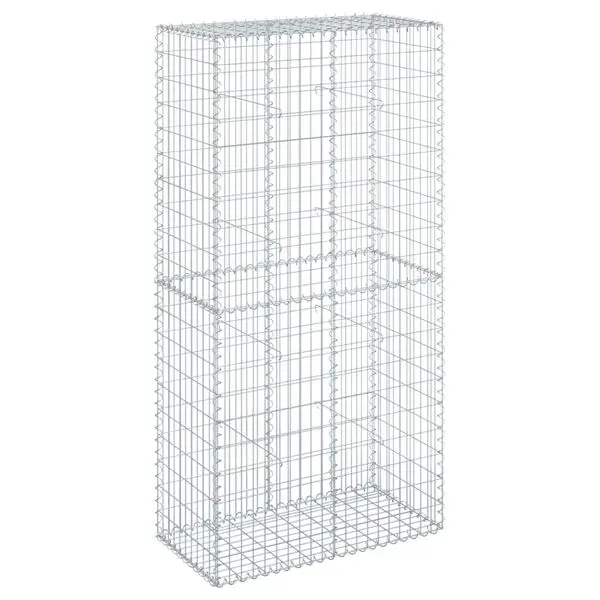 vidaXL Gabionkurv med deksel 100x50x200 cm galvanisert jern