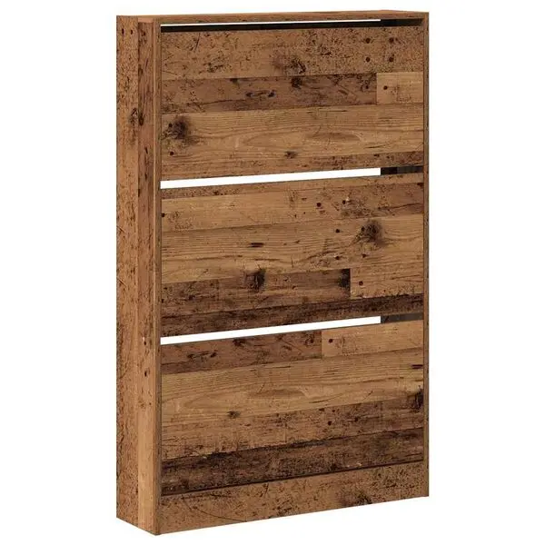 vidaXL Sko Skap med dør Gammelt tre 80 x 21 x 125,5 cm Konstruert tre