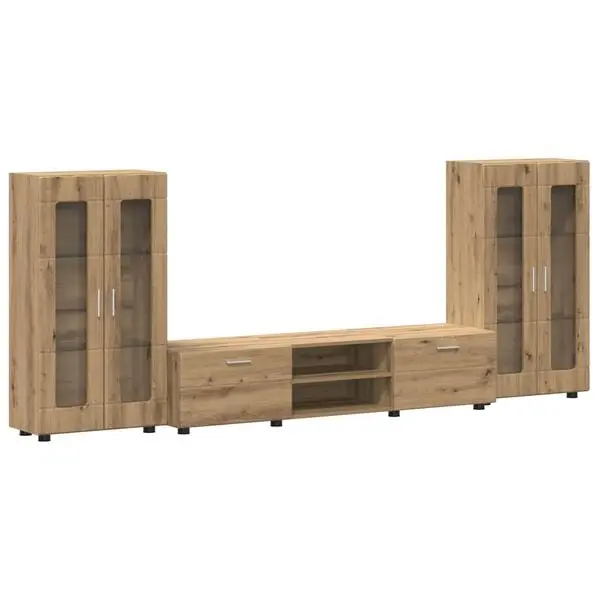 vidaXL TV-benksett med skuff FLORIN 3 pcs Artisan Eik Konstruert tre