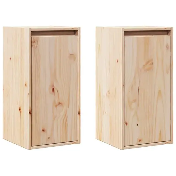 vidaXL Veggskap 2 stk 30x30x60 cm heltre furu