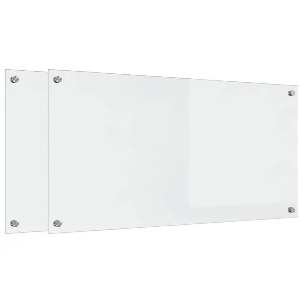vidaXL Kjøkkenbenkplate 2 pcs Gjennomsiktig 100 x 50 cm herdet glass