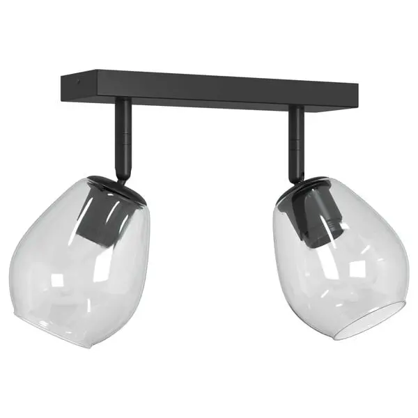 vidaXL Takspot med søkelys Svart 33 x 13 x 26 cm Glass og metall