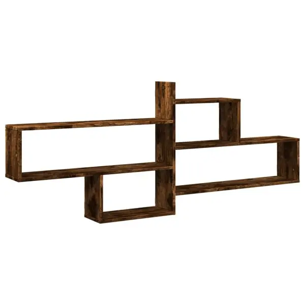 vidaXL Vegghylle røkt eik 167,5x18x68 cm konstruert tre