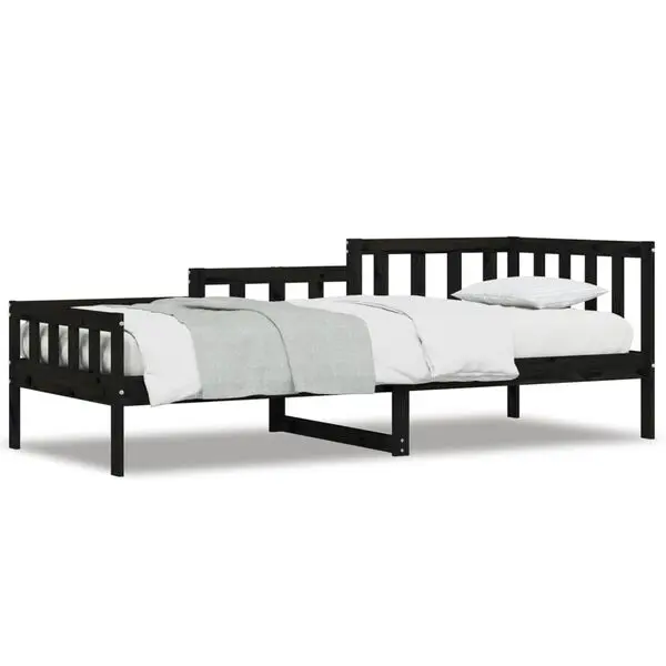 vidaXL Dagseng svart 90x190 cm heltre furu