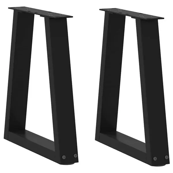 vidaXL Salongbordben V-formet 2 stk svart 38 x (42-43,3) cm stål