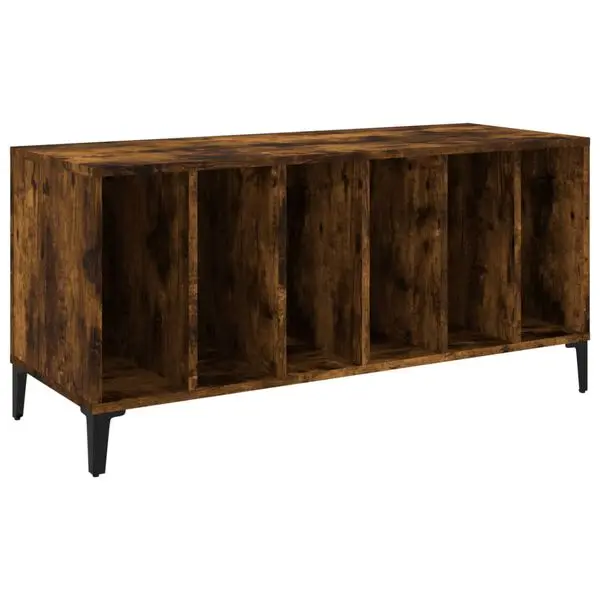 vidaXL Hifi-benk røkt eik 100x38x48 cm konstruert tre