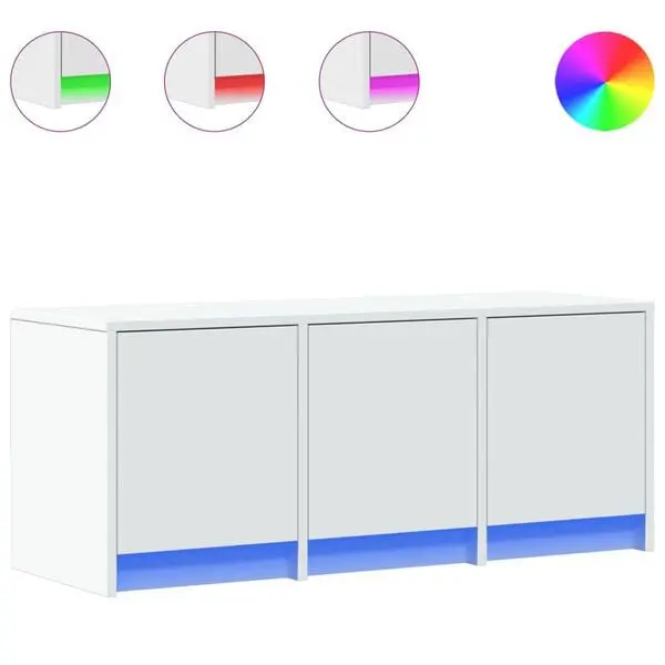 vidaXL TV-benk med LED brun eik 97x34x40 cm konstruert tre