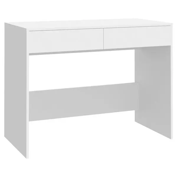 vidaXL Skrivebord hvit 101x50x76,5 cm konstruert tre