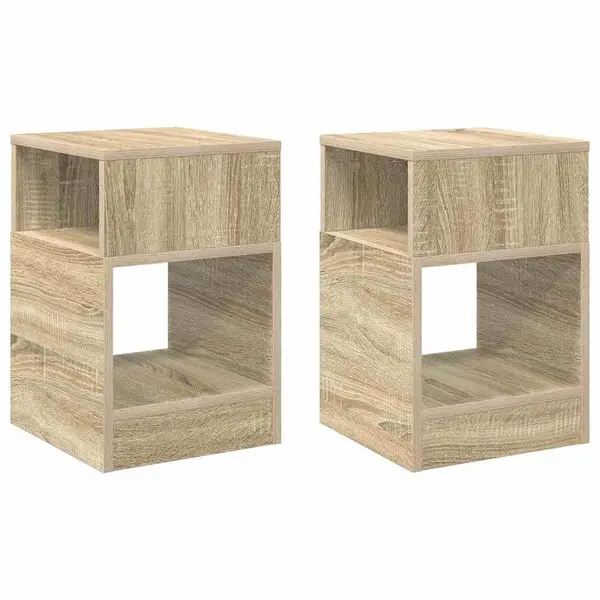 vidaXL Avlastningsbord 2 pcs Sonoma eik 30,5 x 30 x 45 cm