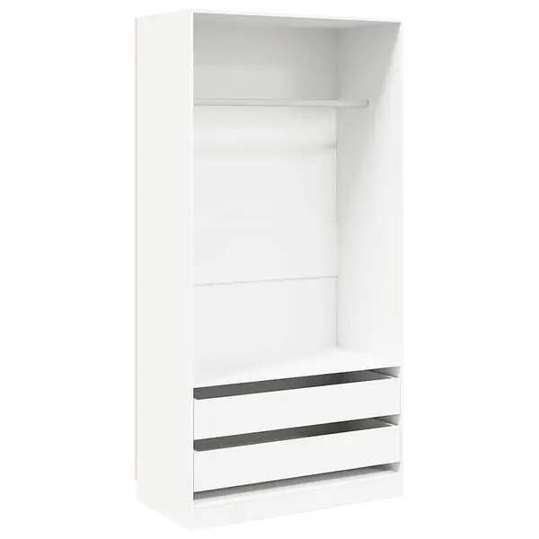vidaXL Garderobe hvit 100x50x200 cm konstruert tre
