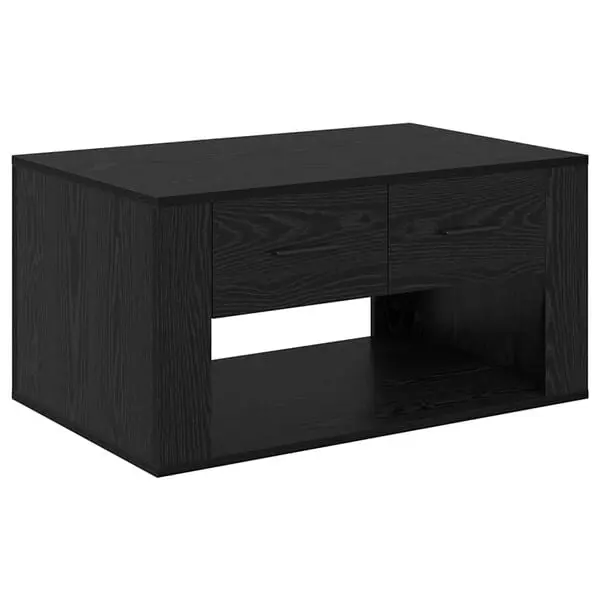 vidaXL Kaffebord med skuff Svart Eik 80 x 50 x 40 cm Konstruert tre