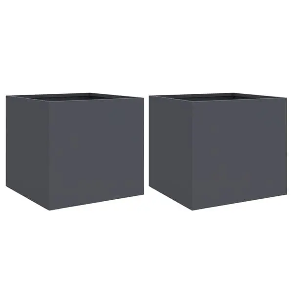 vidaXL Plantekasser 2 stk antrasitt 32x30x29 cm stål