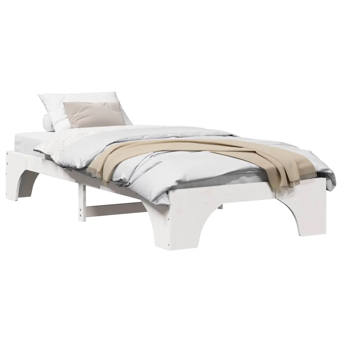 vidaXL Sengestamme Hvit 80 x 200 cm Massiv furu