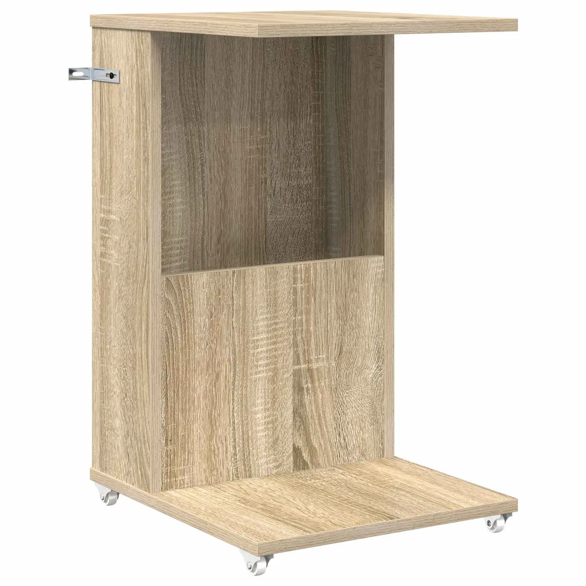 vidaXL Sidetabell med hjul Sonoma eik 40 x 35 x 60 cm Konstruert tre