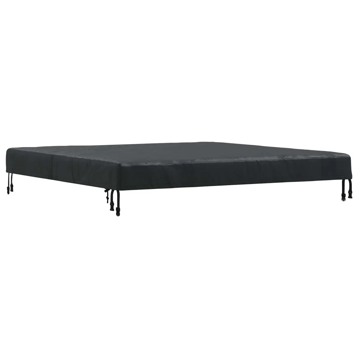 vidaXL Bordduk 122 x 122 x 15 cm Torget Vanntett Svart
