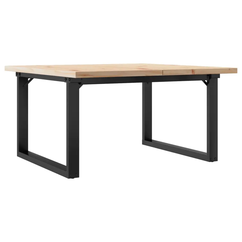 vidaXL Salongbord O-ramme 80x80x45,5 cm heltre furu og stål