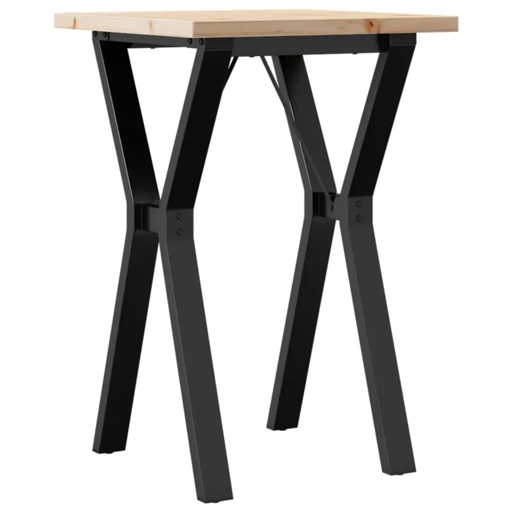 vidaXL Spisebord Y-ramme 50x50x75,5 cm heltre furu og stål
