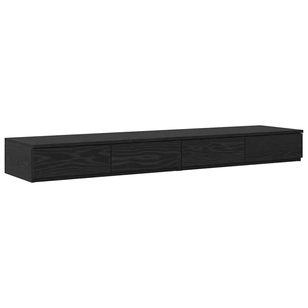 vidaXL Sengeskuffer Svart Eik 150 x 36,5 x 16,5 cm Konstruert tre