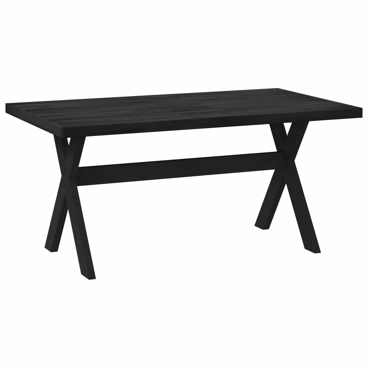 vidaXL Spisebord NOAIN 160 cm Heltre furu Svart Rektangulær