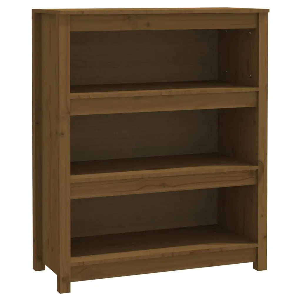 vidaXL Bokhylle honningbrun 80x35x97 cm heltre furu