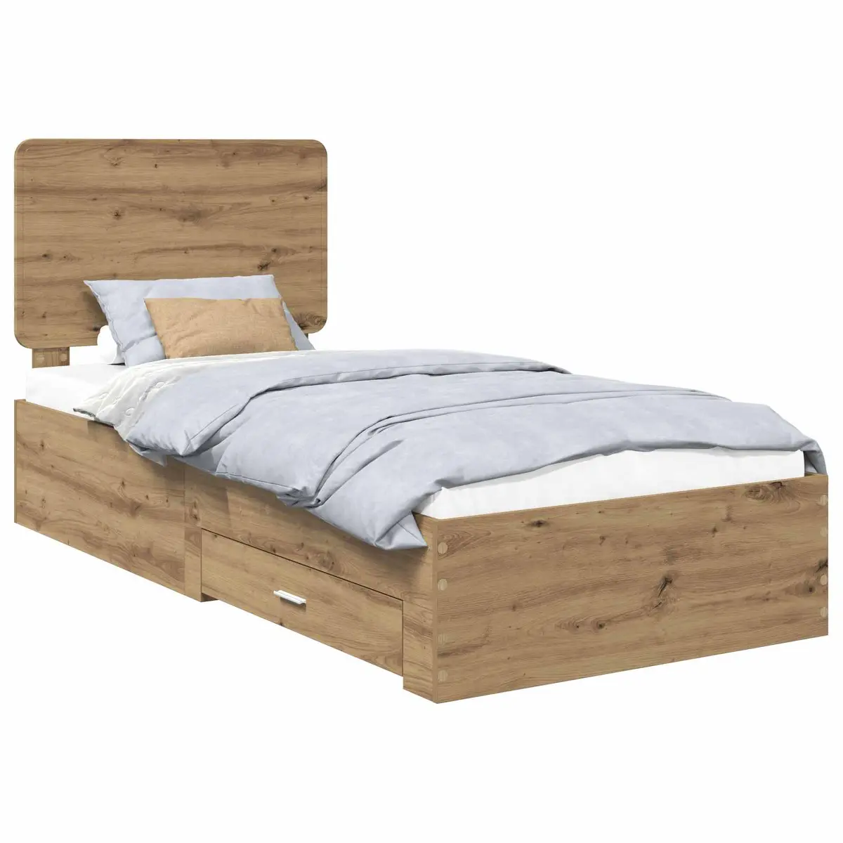 vidaXL Sengestamme med skuff Artisan Eik 100 x 200 cm Konstruert tre