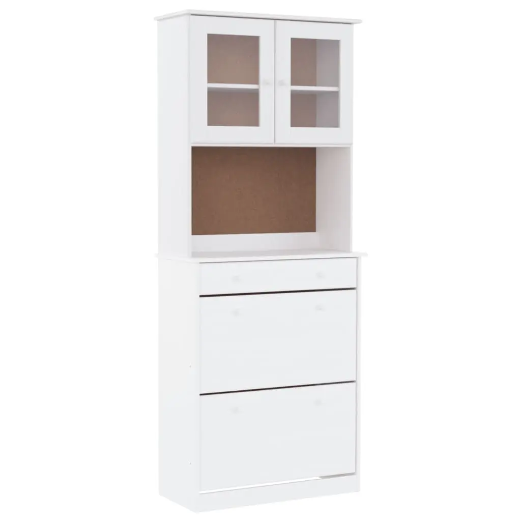 vidaXL Highboard ALTA hvit 77x35x188 cm heltre furu