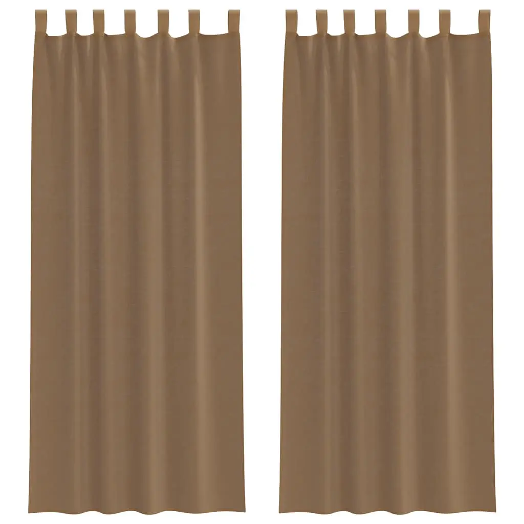 vidaXL Voilegardiner med hemper 2 stk lysebrun 140x260 cm
