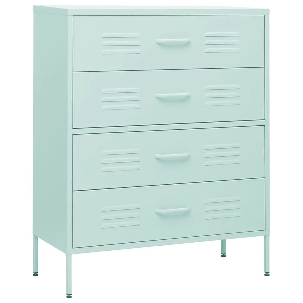 vidaXL Kommode myntegrønn 80x35x101,5 cm stål