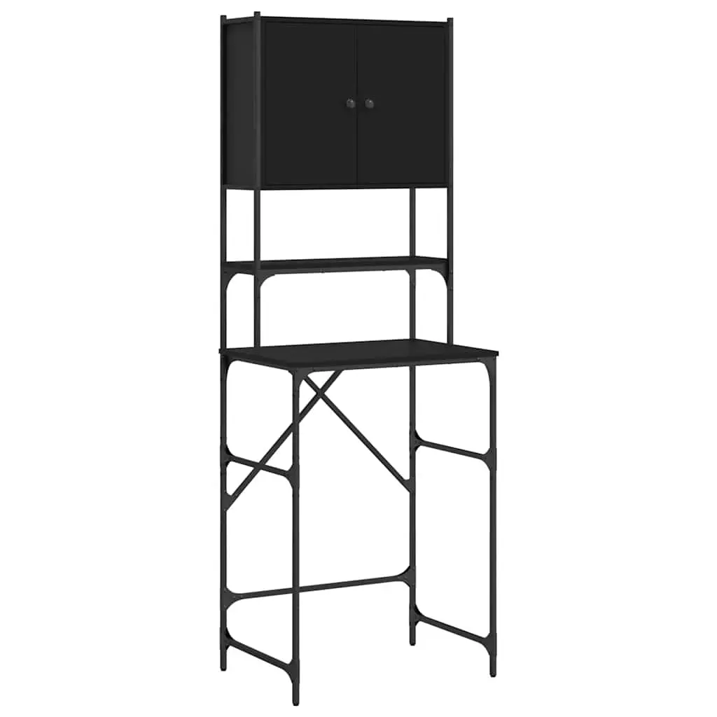 vidaXL Vaskemaskinskap svart 68x48,5x194 cm