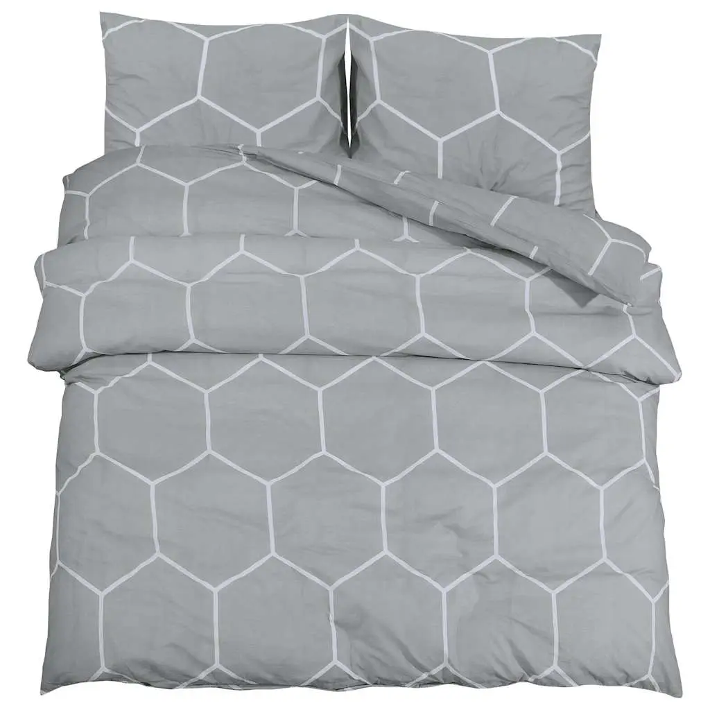 vidaXL Sengesett grå 225x220 cm bomull