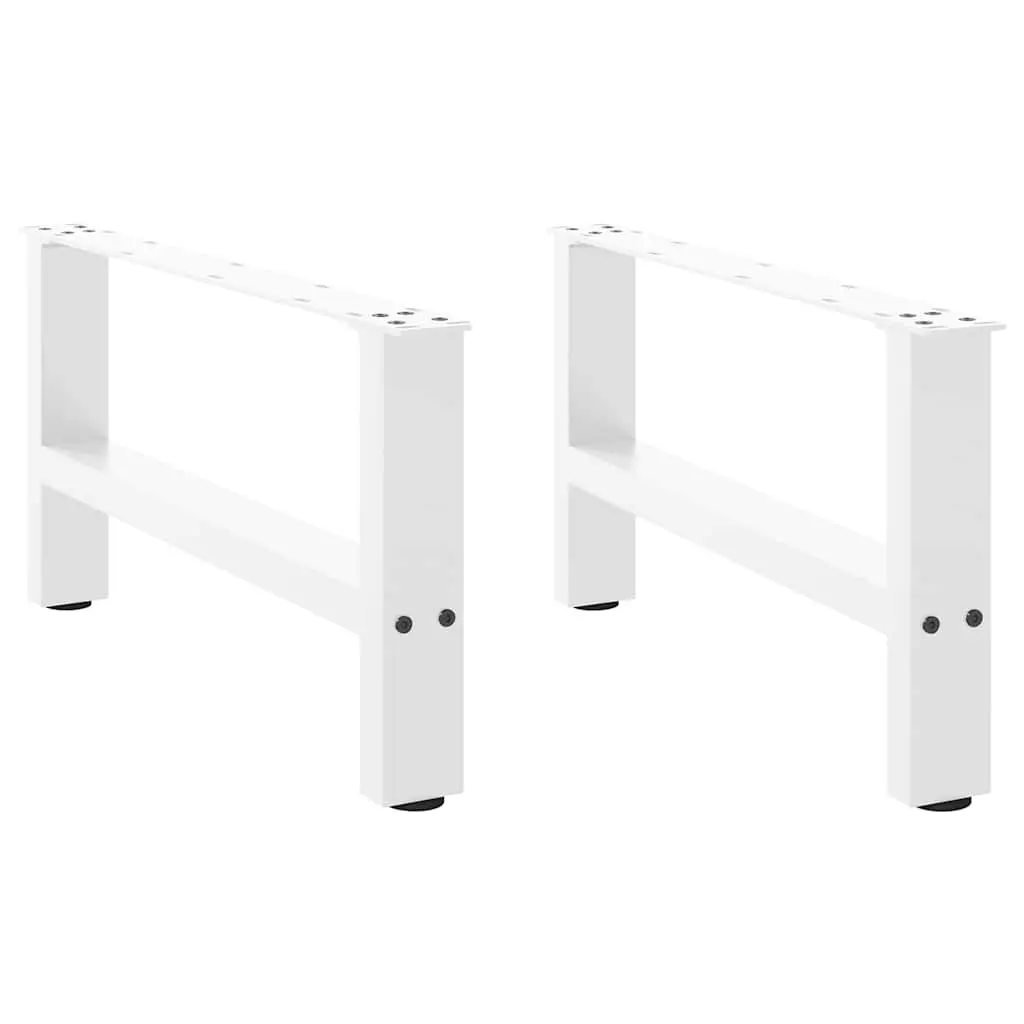vidaXL Salongbordben hvite 2 stk 70x(30-31) cm stål