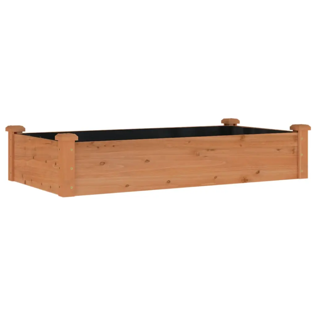 vidaXL Høybed med foring brun 120x60x25 cm heltre gran