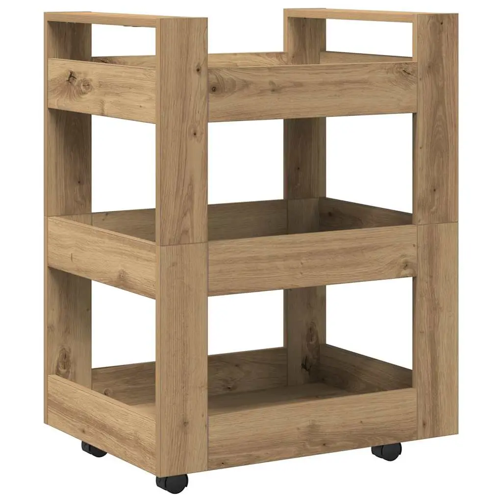 vidaXL Kjøkkenvogn Artisan Eik 60 x 45 x 80 cm Konstruert tre
