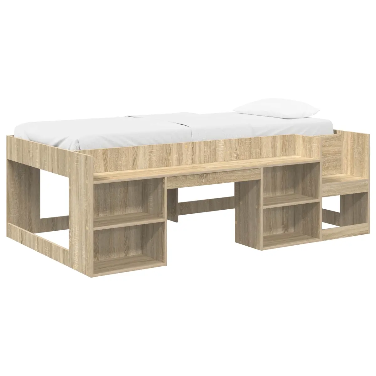 vidaXL Barneseng med oppbevaring Sonoma eik 90 x 200 cm Konstruert tre