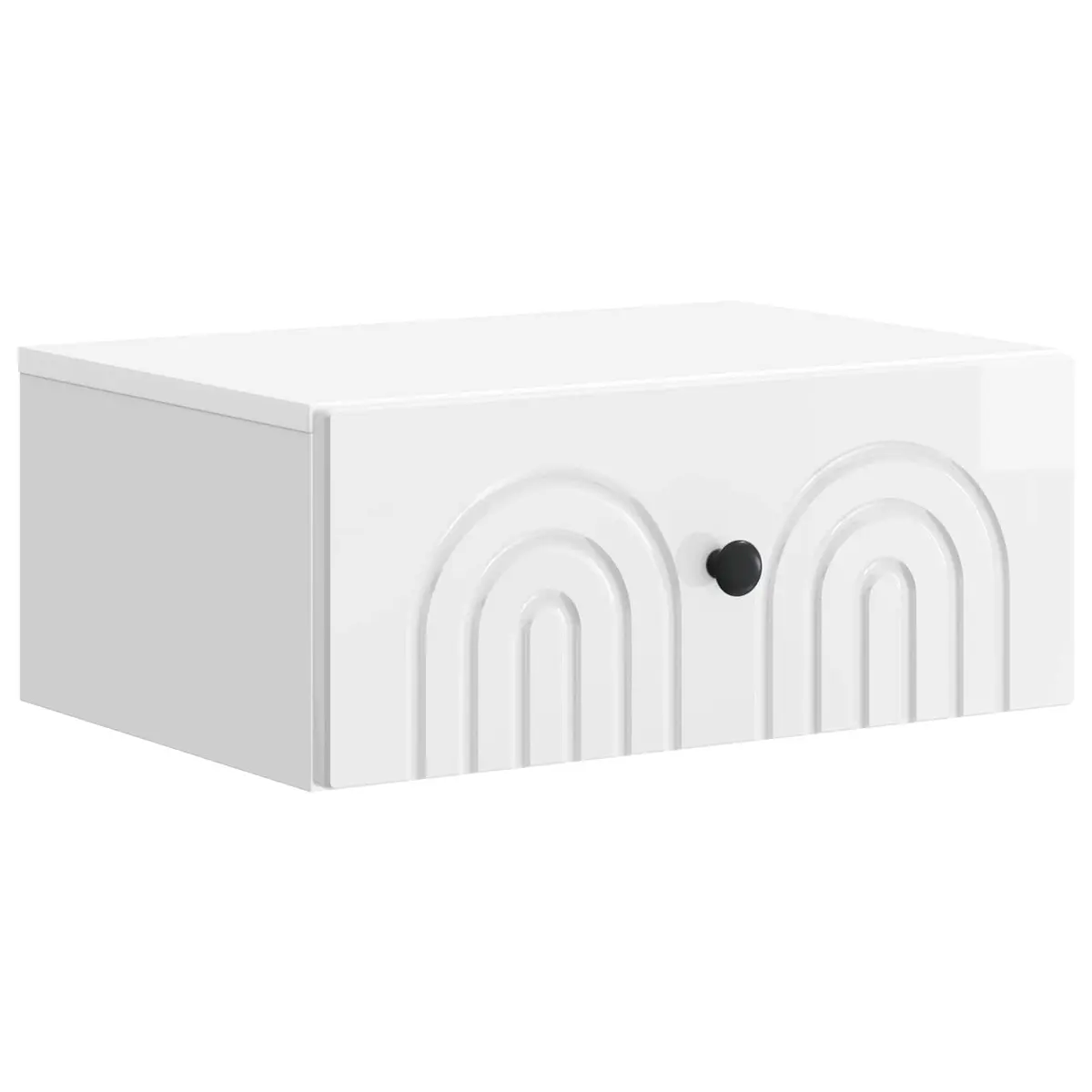 vidaXL Vegghengt Nattbord Høgglans hvit 49 x 34,5 x 20 cm