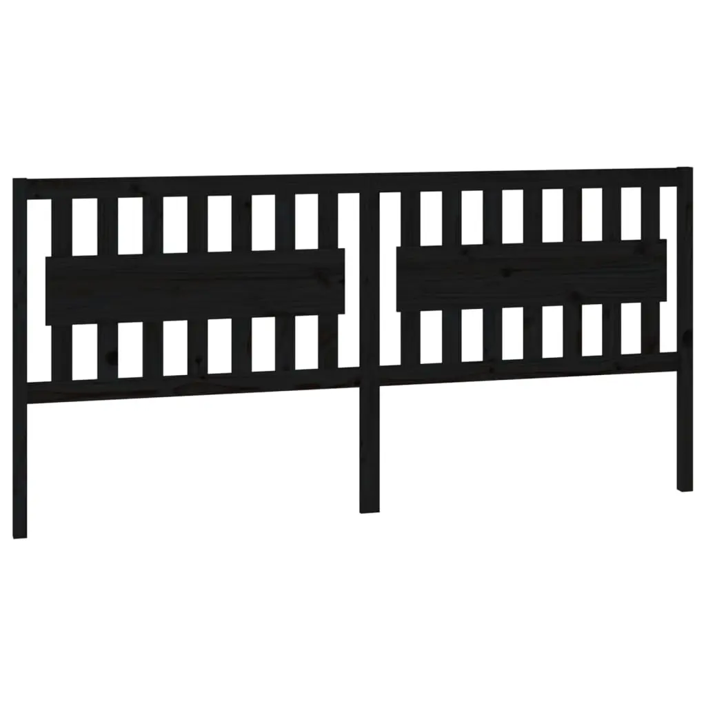 vidaXL Sengegavl svart 205,5x4x100 cm heltre furu