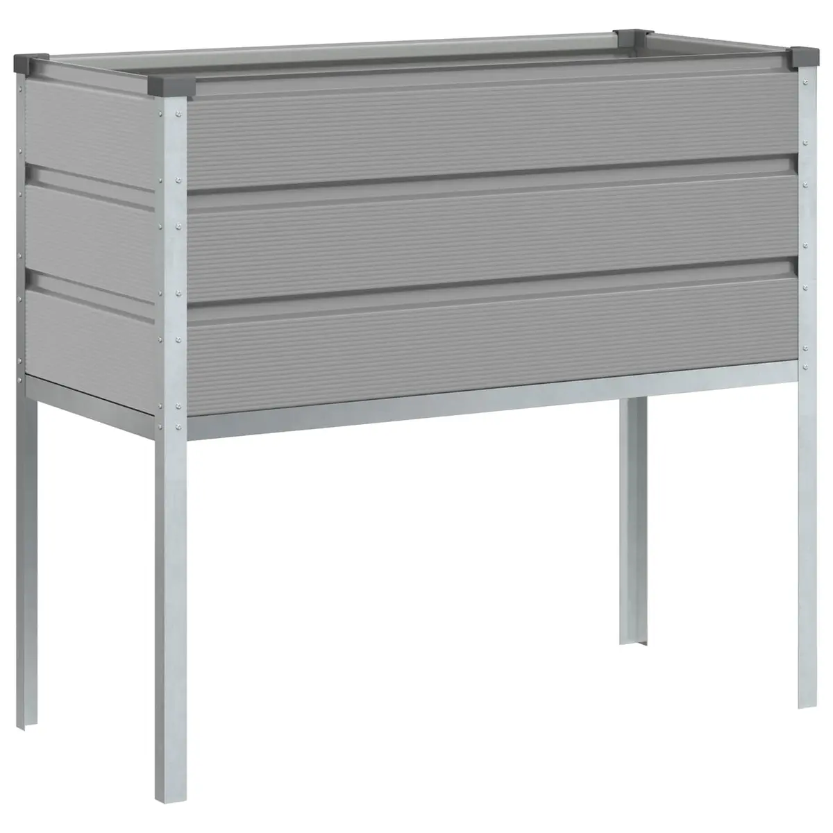 vidaXL Plantekassed Lysegrå 100 x 45 x 90 cm Galvanisert Stål