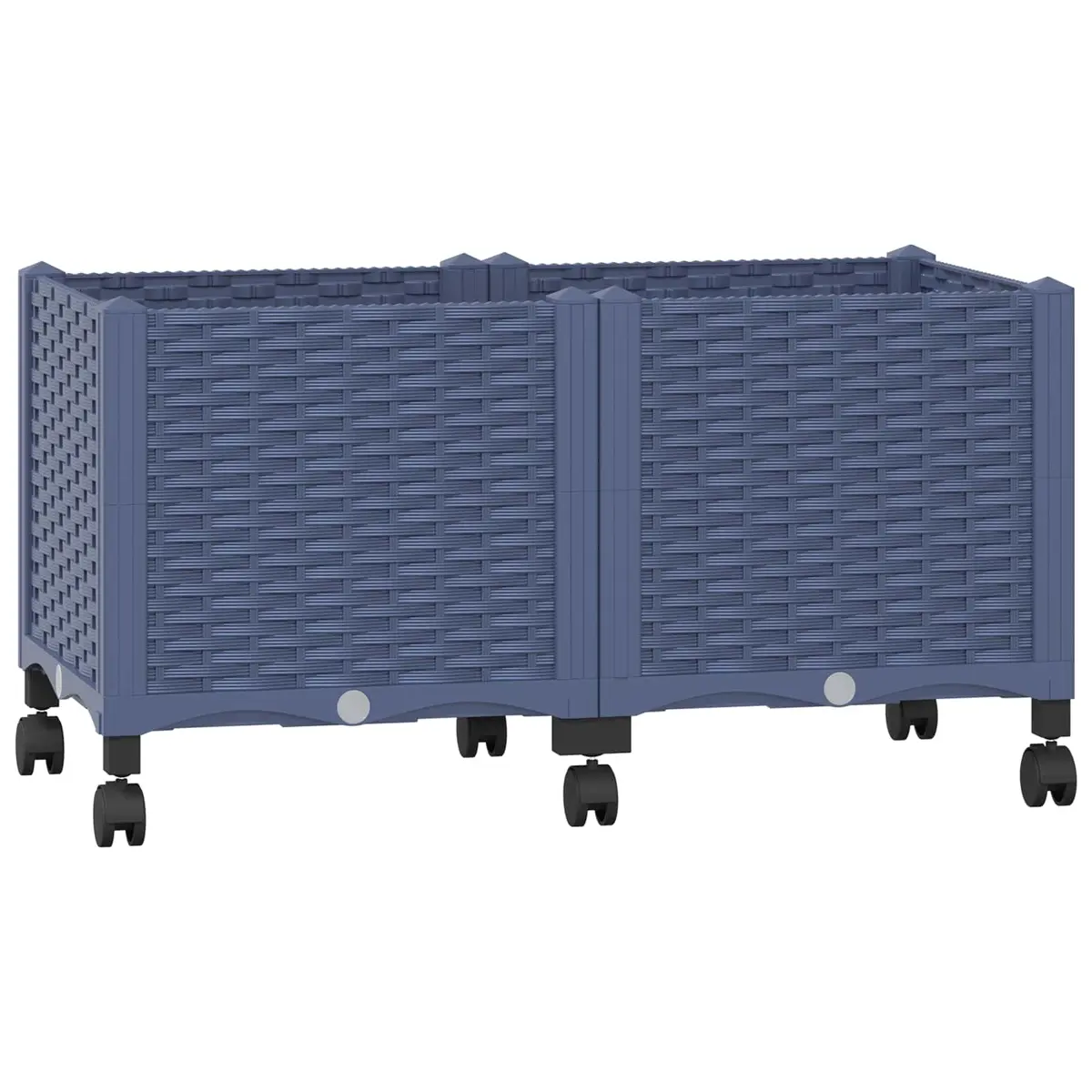 vidaXL Hagekrukke med hjul Blågrå 80 x 40 x 48 cm PP
