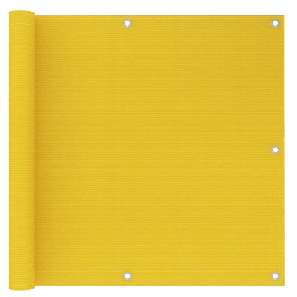 vidaXL Balkongskjerm gul 90x500 cm HDPE