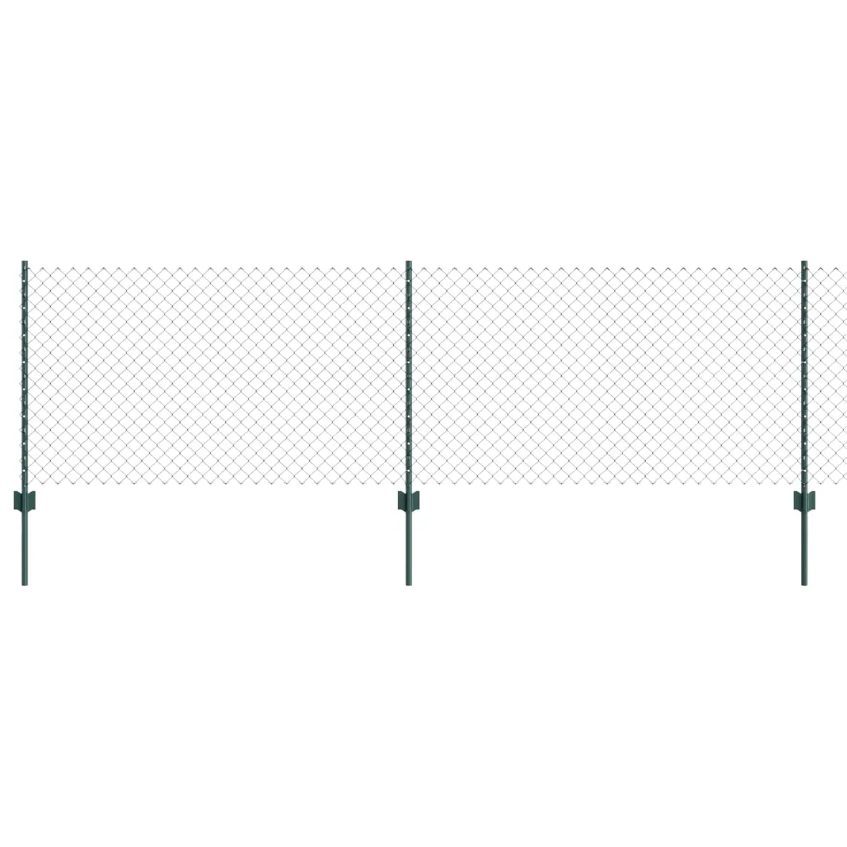 vidaXL Kjettinggjerde med stolpe 25 x 0,8 m PVC-belagt stål Grønn Mesh