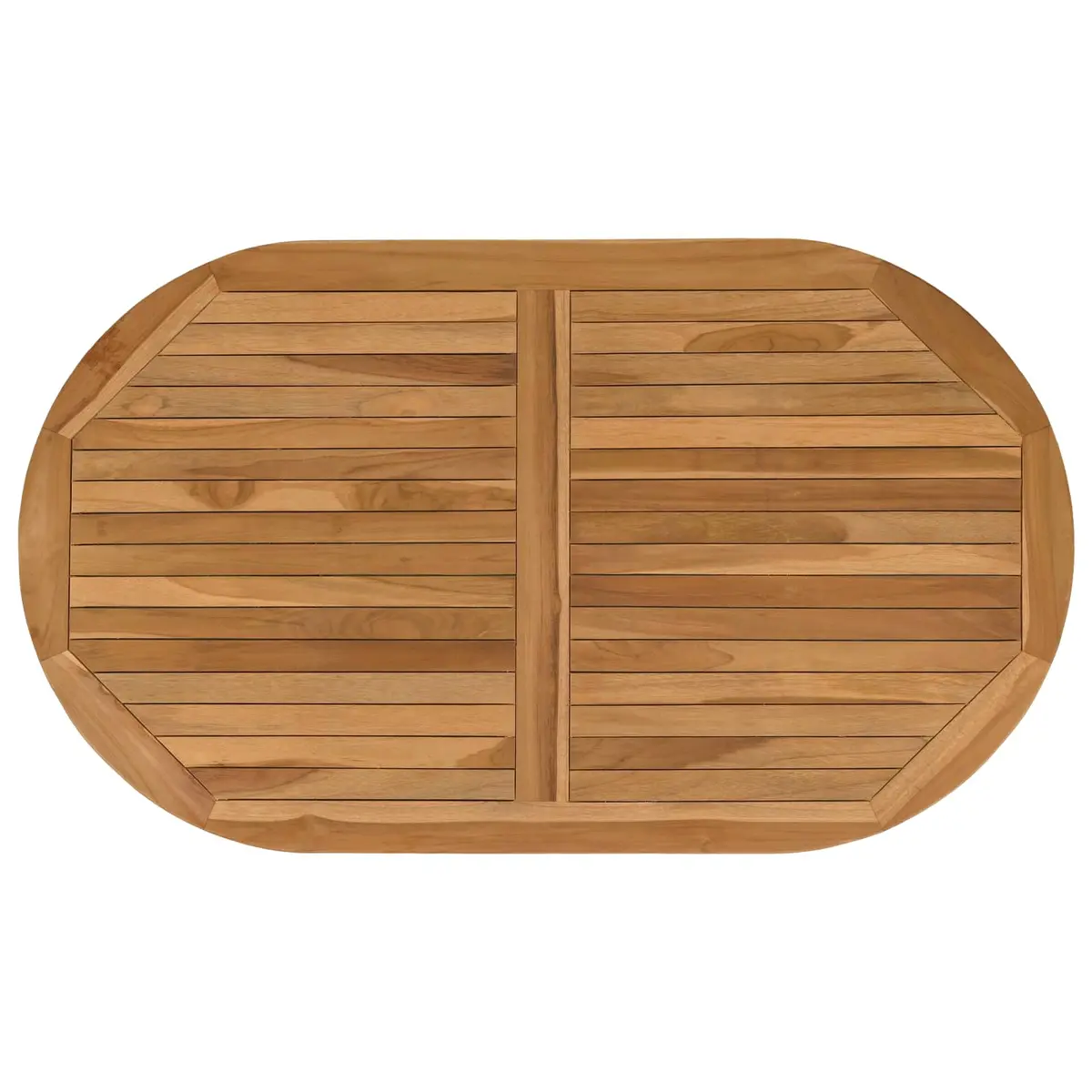 vidaXL Bordplate Oval Massivt Teaktre Naturlig