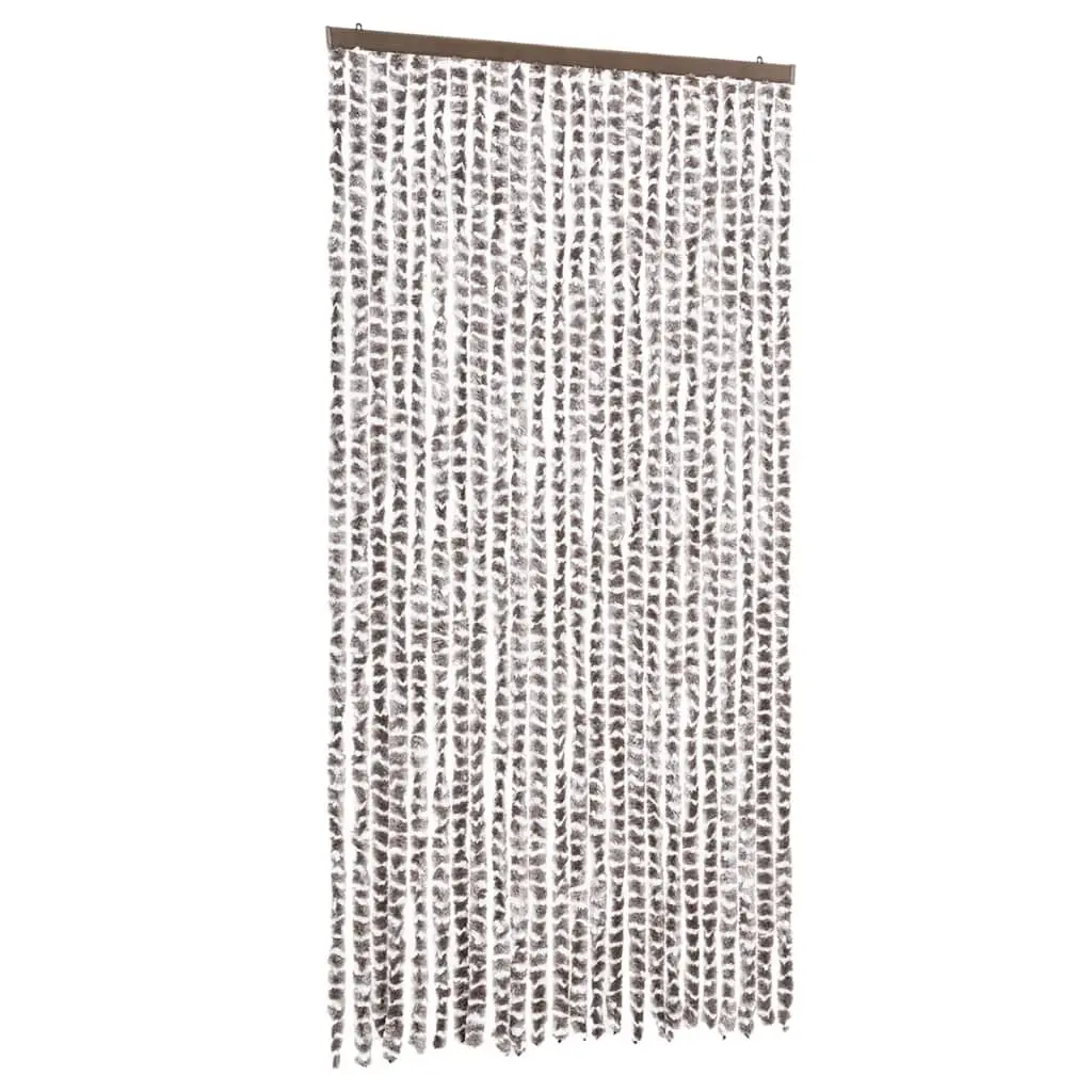 vidaXL Fluegardin gråbrun og hvit 100x230 cm chenille