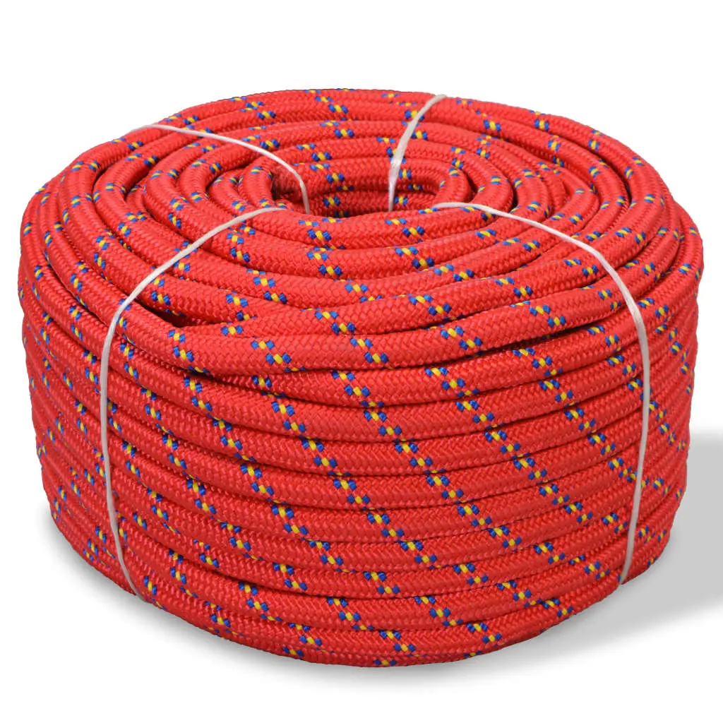 vidaXL Båttau polypropylen 16 mm 50 m rød