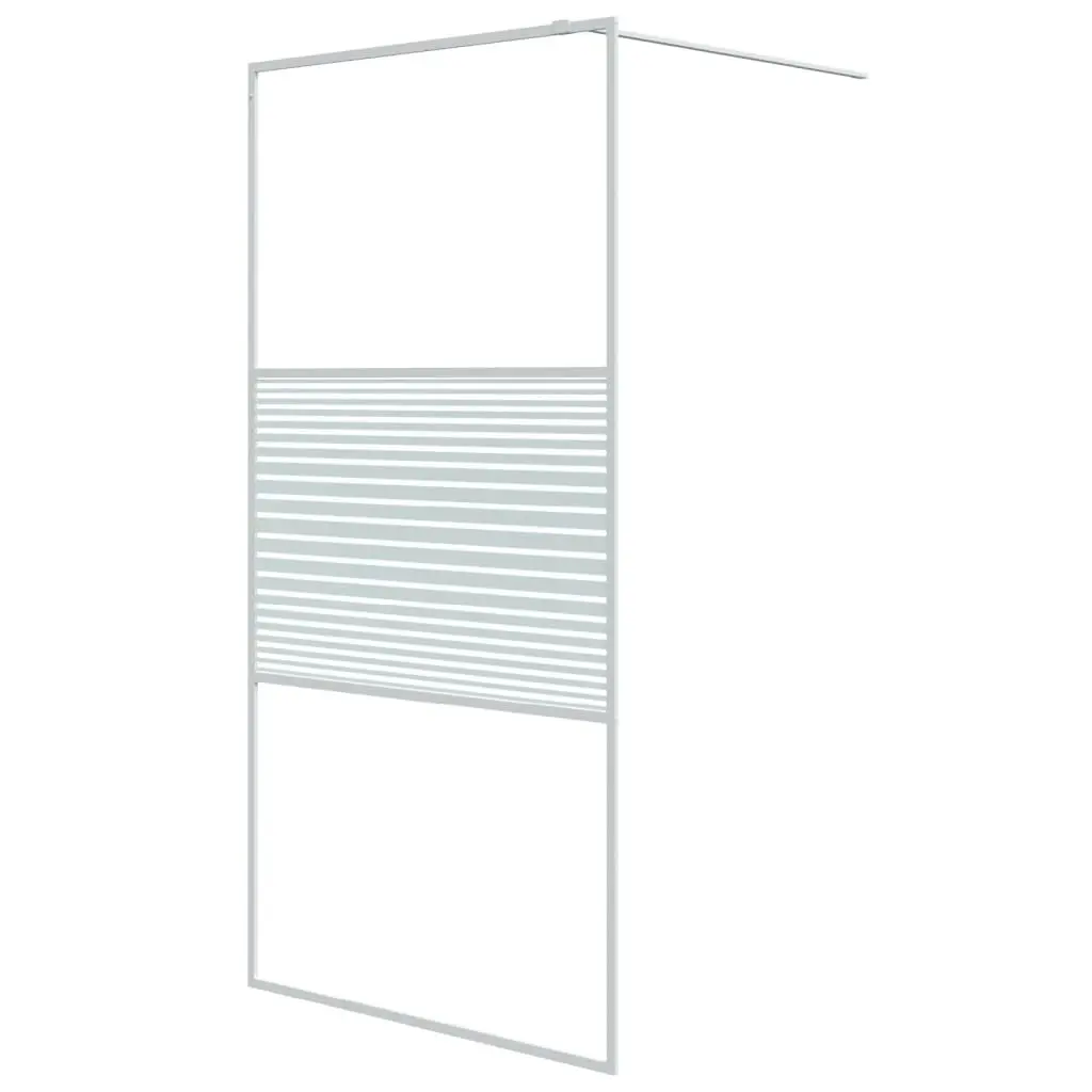 vidaXL Dusjvegg hvit 100x195 cm klart ESG-glass