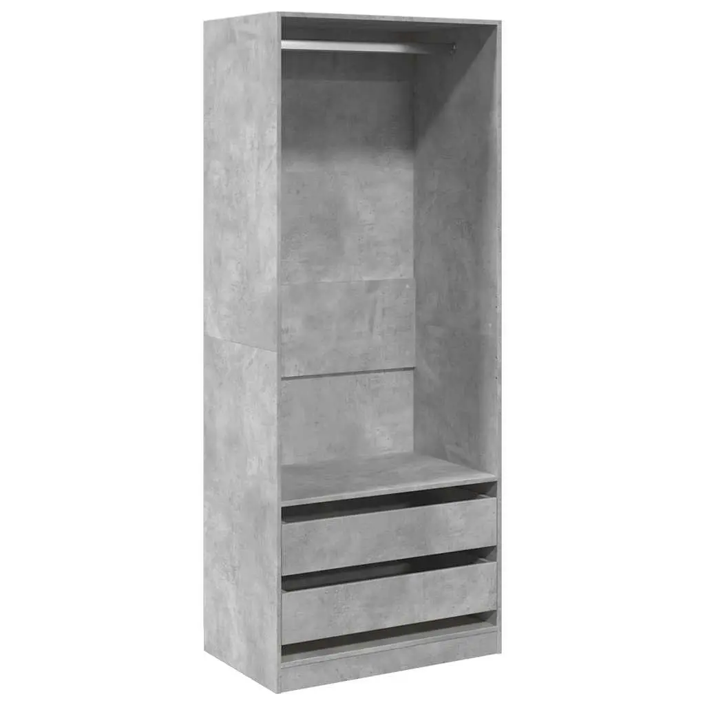 vidaXL Garderobe betonggrå 80x50x200 cm konstruert tre