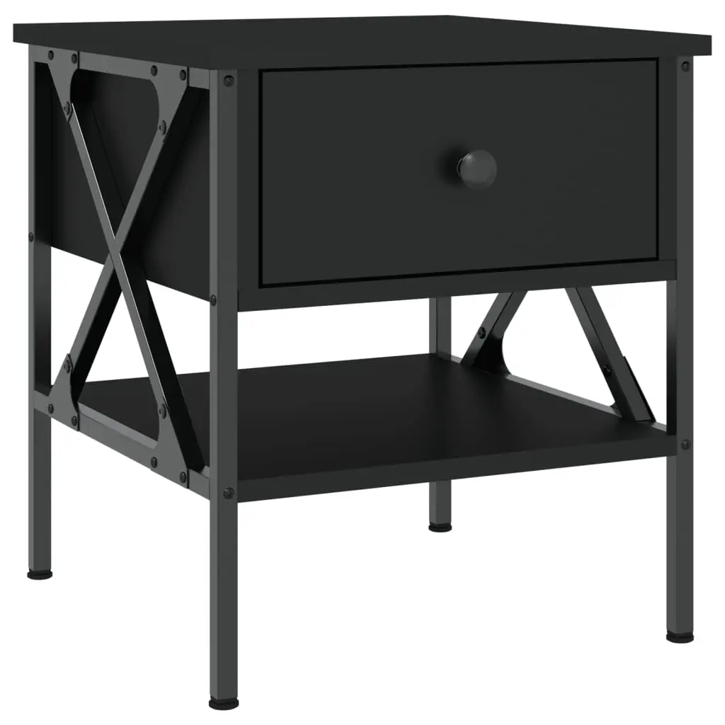 vidaXL Nattbord svart 40x42x45 cm konstruert tre